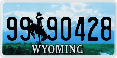 WY license plate 9990428
