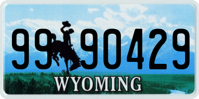 WY license plate 9990429