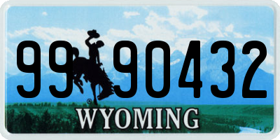 WY license plate 9990432