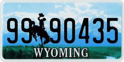 WY license plate 9990435