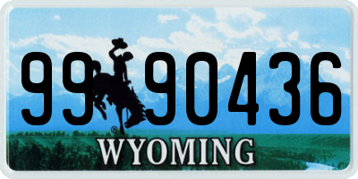 WY license plate 9990436