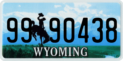 WY license plate 9990438