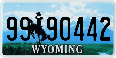 WY license plate 9990442