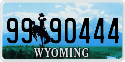 WY license plate 9990444