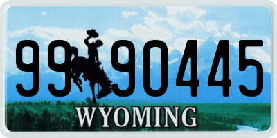 WY license plate 9990445