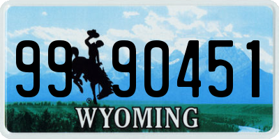WY license plate 9990451