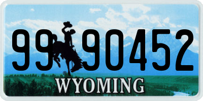 WY license plate 9990452