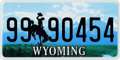 WY license plate 9990454