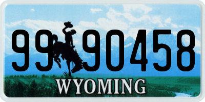 WY license plate 9990458
