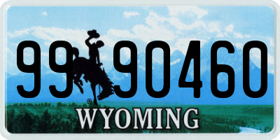 WY license plate 9990460
