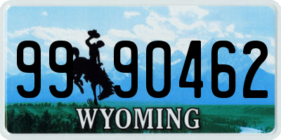 WY license plate 9990462