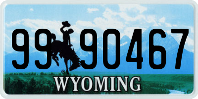 WY license plate 9990467