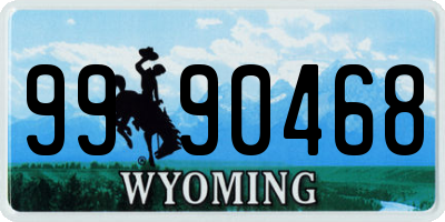 WY license plate 9990468