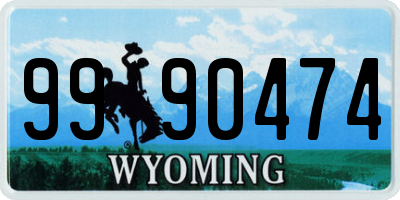 WY license plate 9990474