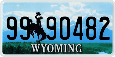 WY license plate 9990482