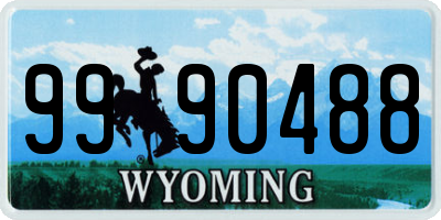 WY license plate 9990488
