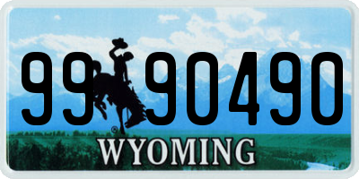 WY license plate 9990490