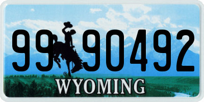 WY license plate 9990492