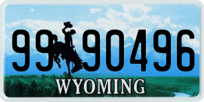 WY license plate 9990496