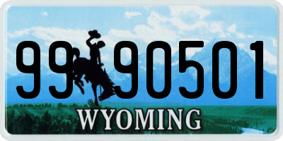 WY license plate 9990501