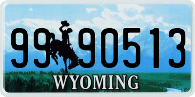 WY license plate 9990513