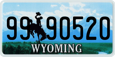 WY license plate 9990520