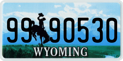 WY license plate 9990530