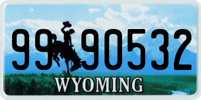 WY license plate 9990532