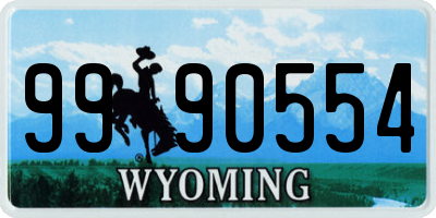 WY license plate 9990554