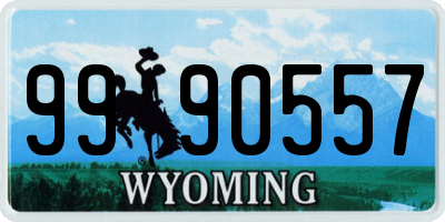 WY license plate 9990557