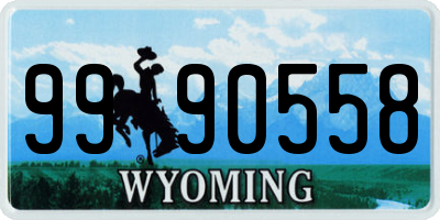 WY license plate 9990558