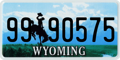 WY license plate 9990575