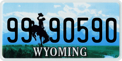 WY license plate 9990590