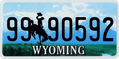 WY license plate 9990592
