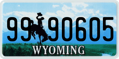 WY license plate 9990605