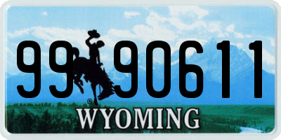 WY license plate 9990611