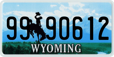 WY license plate 9990612