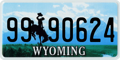 WY license plate 9990624