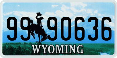 WY license plate 9990636