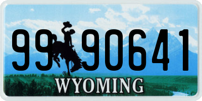 WY license plate 9990641