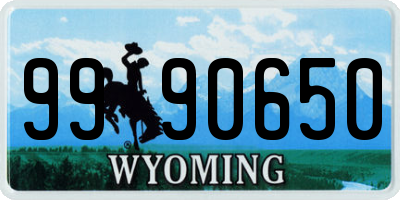 WY license plate 9990650