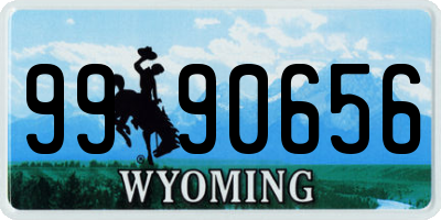 WY license plate 9990656