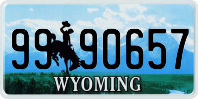 WY license plate 9990657