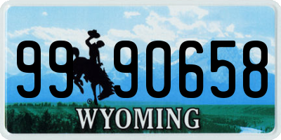 WY license plate 9990658
