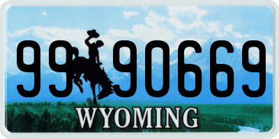 WY license plate 9990669