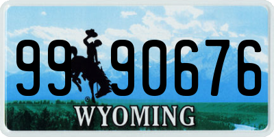 WY license plate 9990676