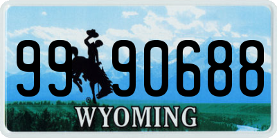 WY license plate 9990688