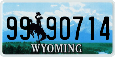 WY license plate 9990714