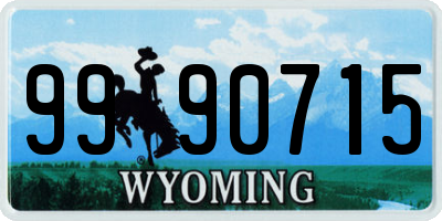WY license plate 9990715