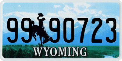 WY license plate 9990723
